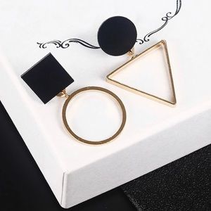 Square Triangle Round Geometric Stone Earring (NWT